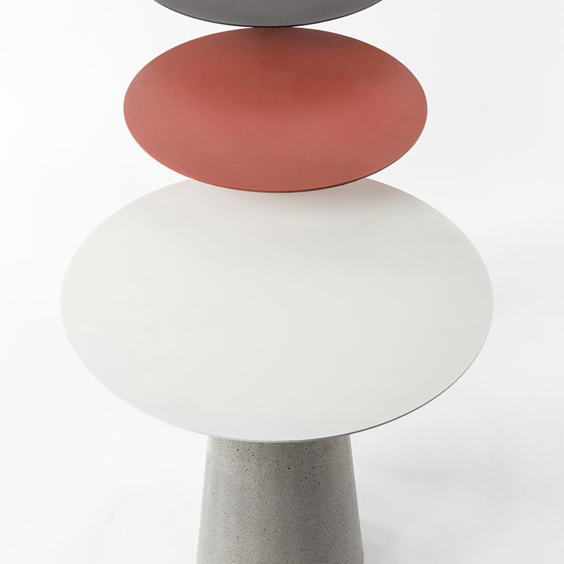 Concrete Side Table Modern Pedestal Round End Table for Living Room