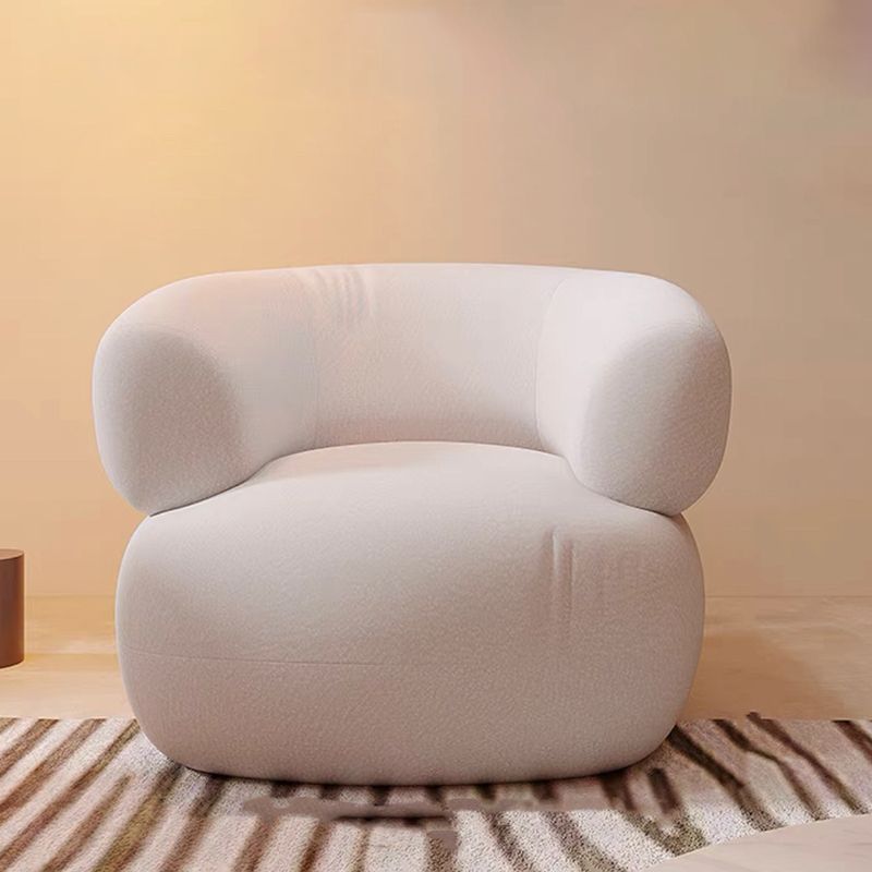Modern Style Sofa Bed Curved Back with Sponge Cushions Filled with Sloped Armrest