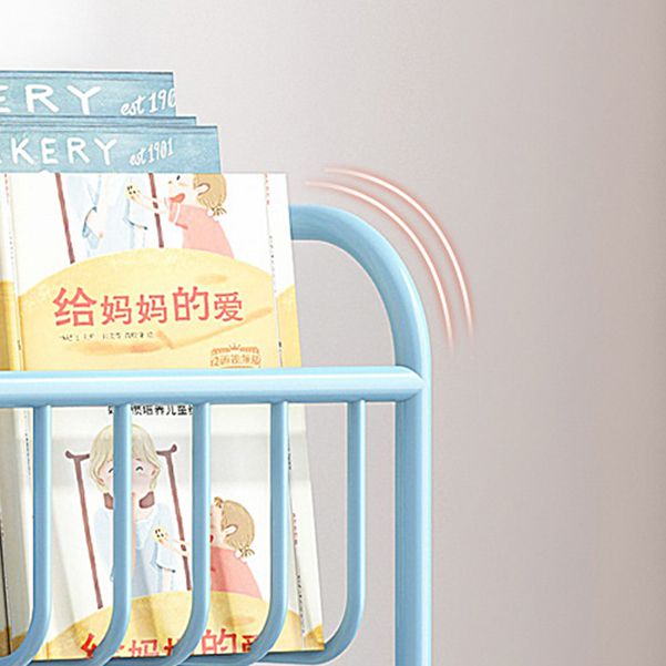 Contemporary Wall Mounted Bookshelf Metal Closed Back Bookcase for Home