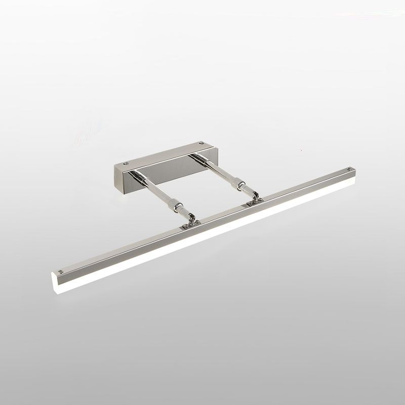 Metal Linear Shape Wall Light Modern 1-Light Swing Arm Mirror Wall Mount Light Fixture