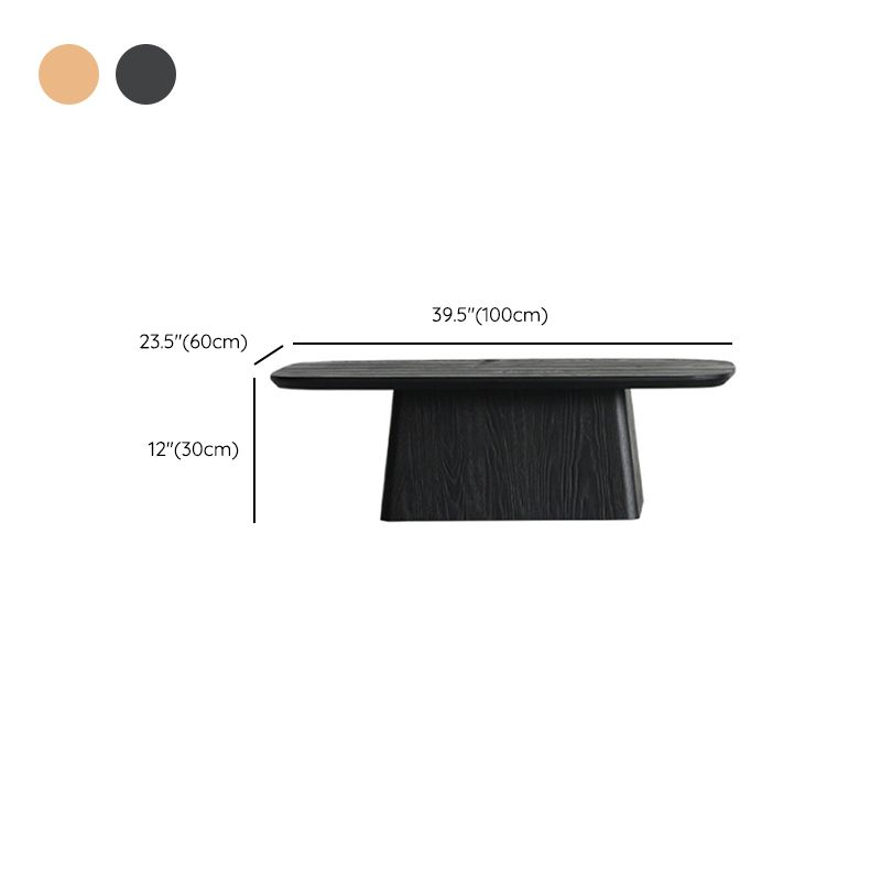 Pedestal Solid Wood Coffee Table Set Elliptical Simple Cocktail Table