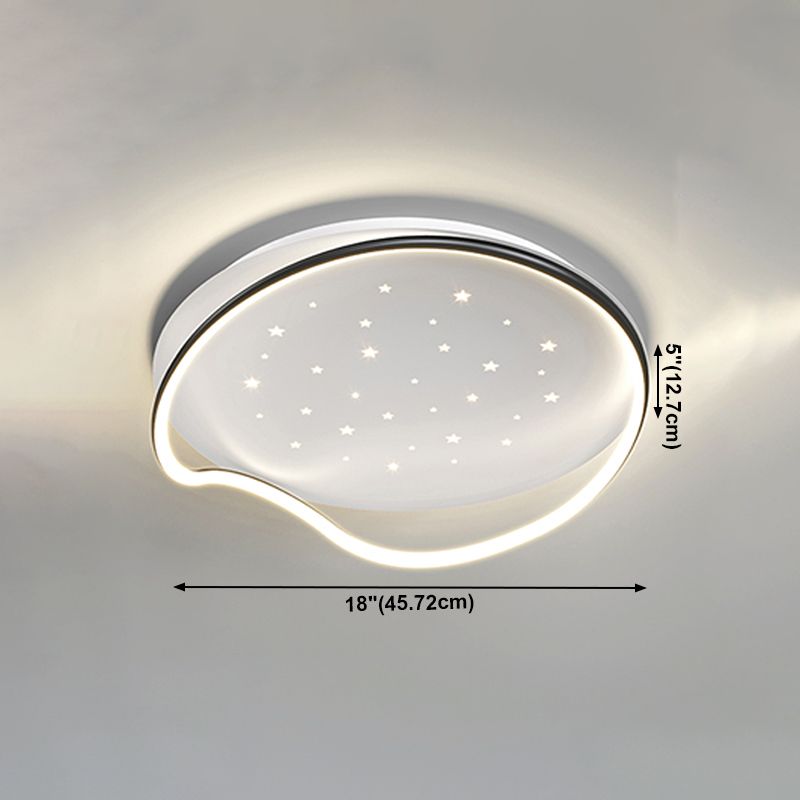 Geometry Shape LED Ceiling Lamp Modern Aluminum 2 Lights Flush Mount for Living Room