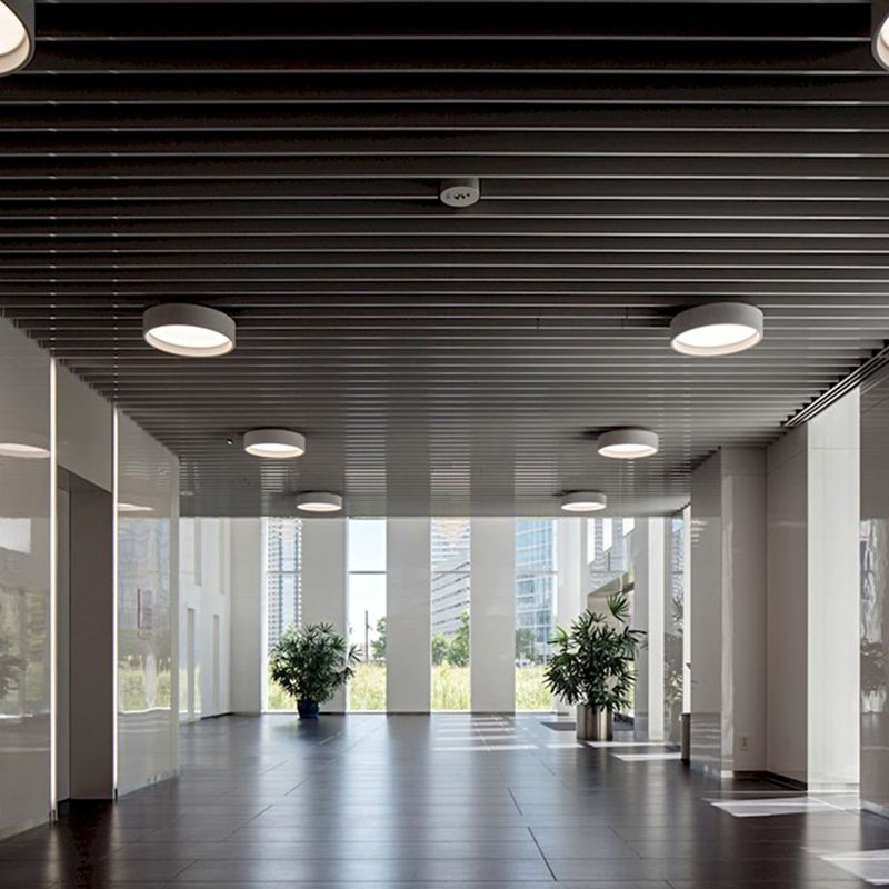 Minimalism Aluminum LED Ceiling Mounted Light Cylinder 1-Light Flush Light for Living Room