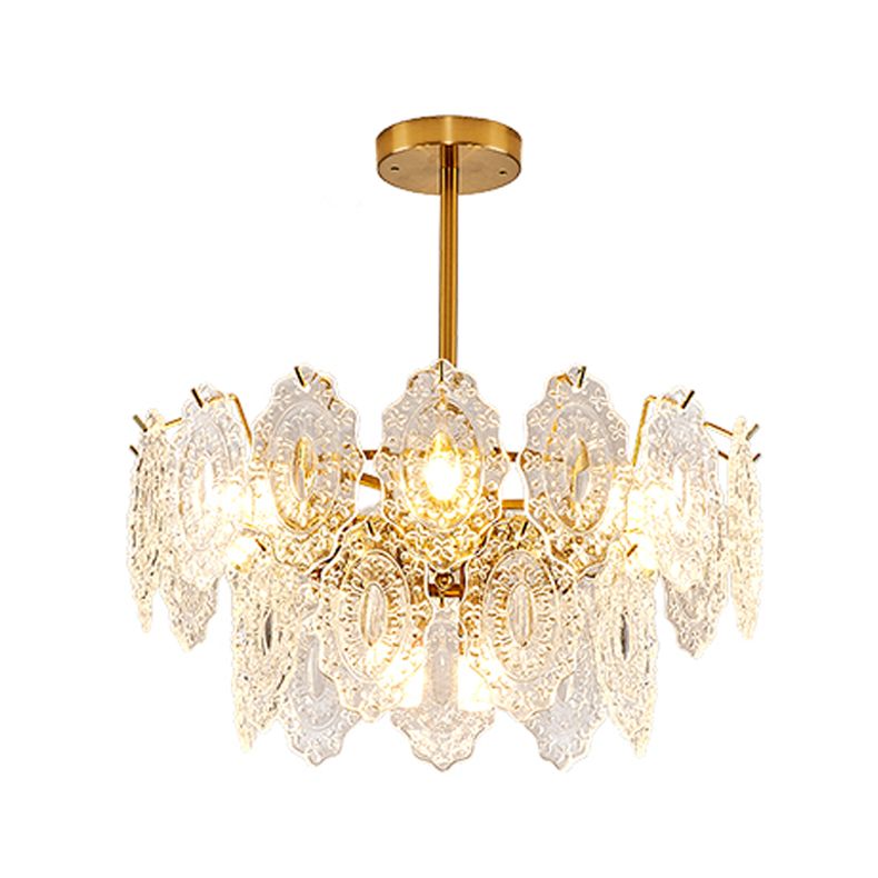 American Style Chandelier Glass Multi Head Hanging Light for Dining Room