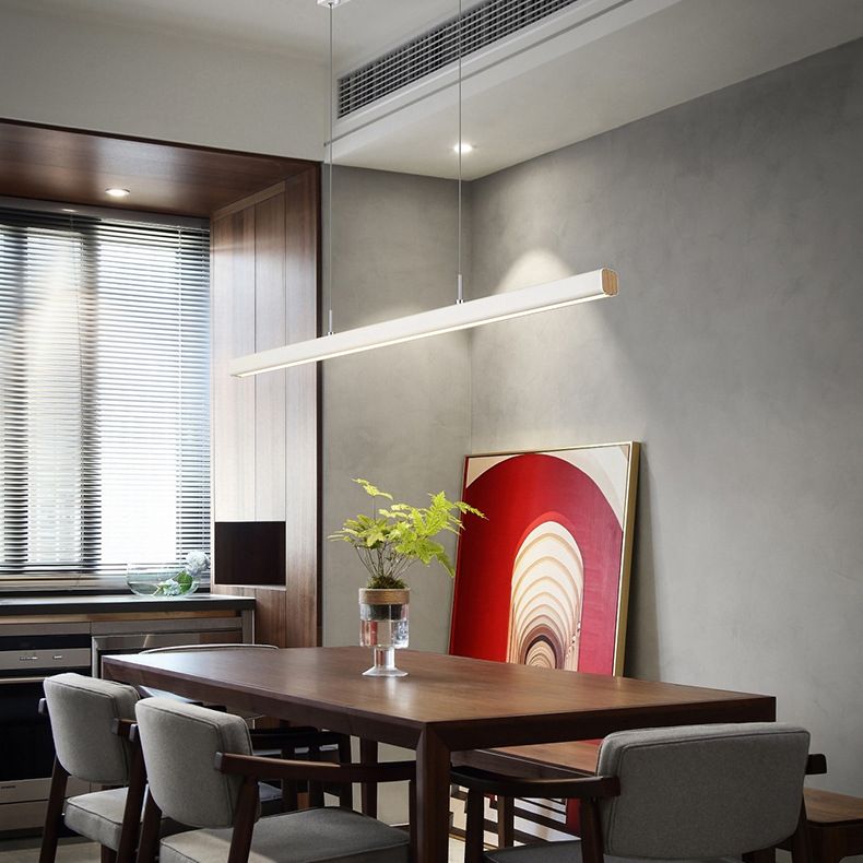 Lucitura lineare sull'illuminazione dell'isola acrilico moderno semplicità, luci dell'isola sospesa per il ristorante