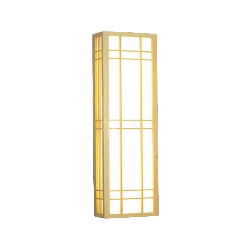 Wooden Wall Mount Light Modern Wall Sconce Lamp with Plastic Shade for Living Room