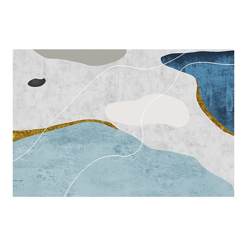 Modern Washable Carpet Stylish Abstract Print Rug Polyester Stain Resistant Carpet for Home Decor