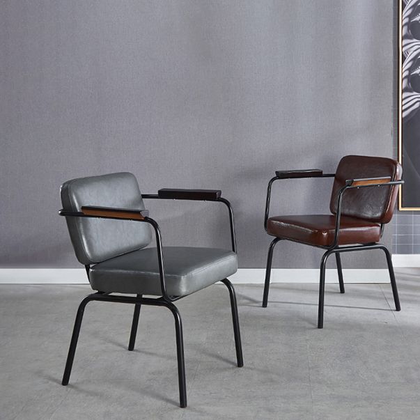 Chaise de salle à manger industrielle en métal, finition métallique, fauteuil de salle à manger Parsons