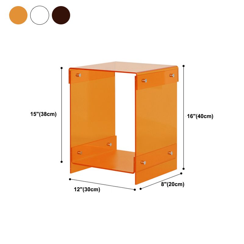 Contemporary Bedside Cabinet Acrylic Lower Shelf Bed Nightstand