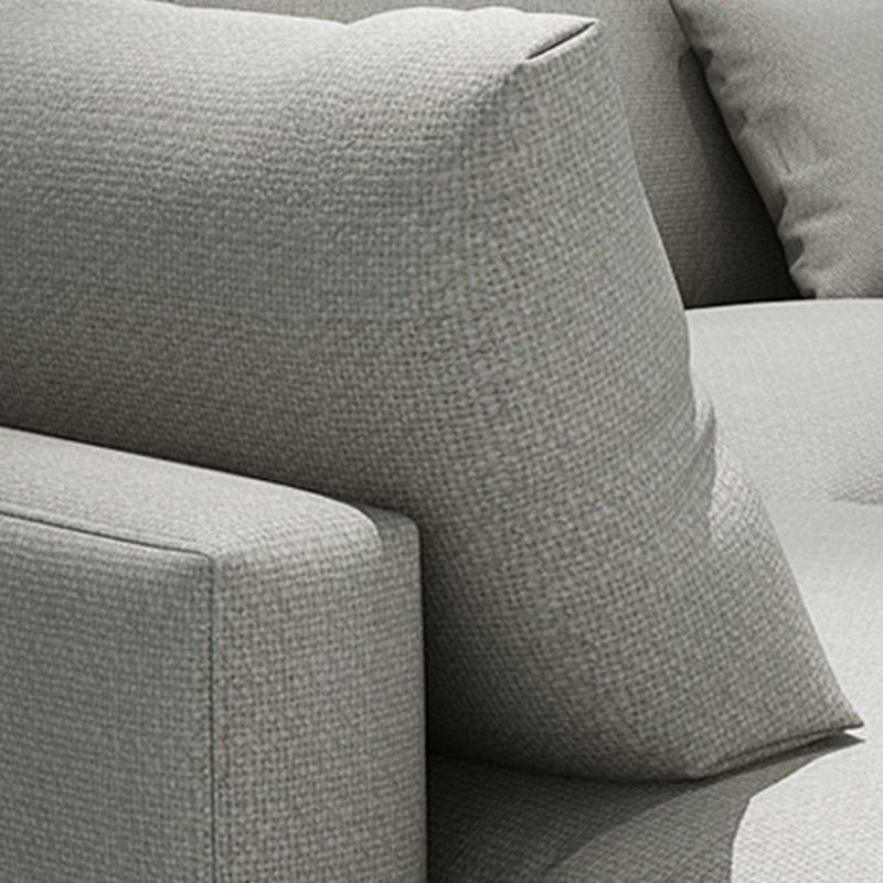 Square Arm Sectional for Living Room with Pillowed Back Cushions