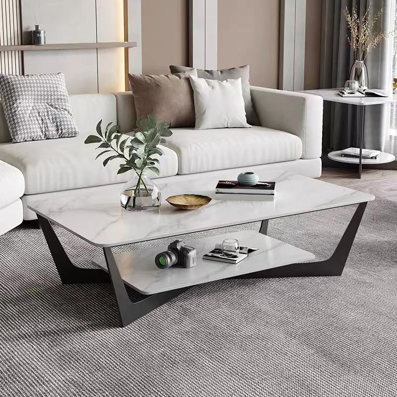 Slate Rectangular Coffee Table Minimalist Coffee Table for Living Room