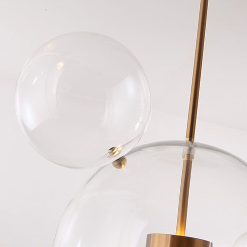 1 pendentif en forme de globe léger avec un luminaire d'éclairage de suspension moderne en verre transparent
