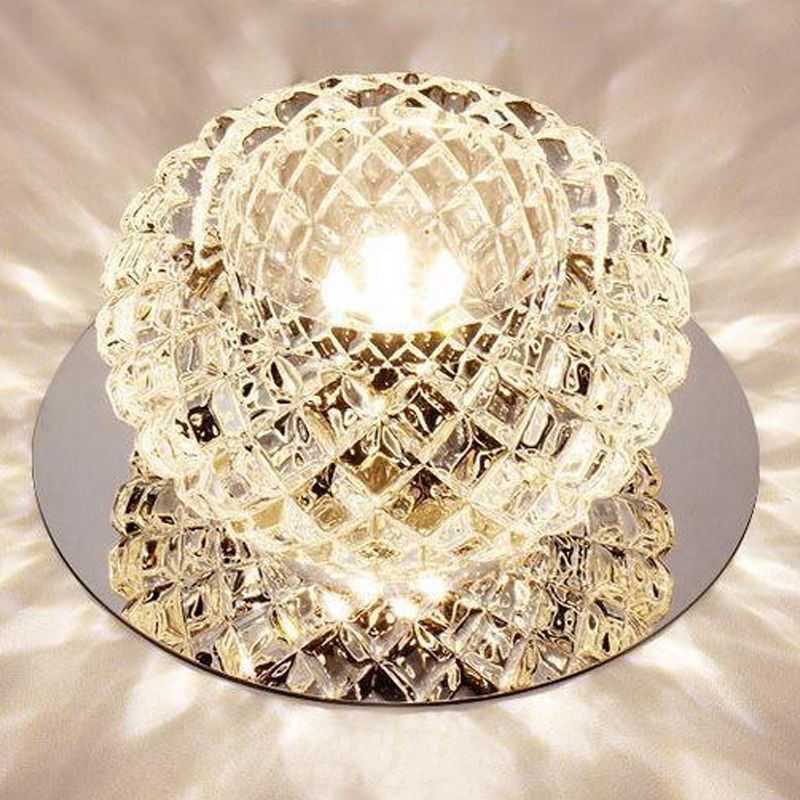 Moderne, quadratische, bündig montierte Kristall-Deckenleuchte mit Loch von 7,6 cm Durchmesser