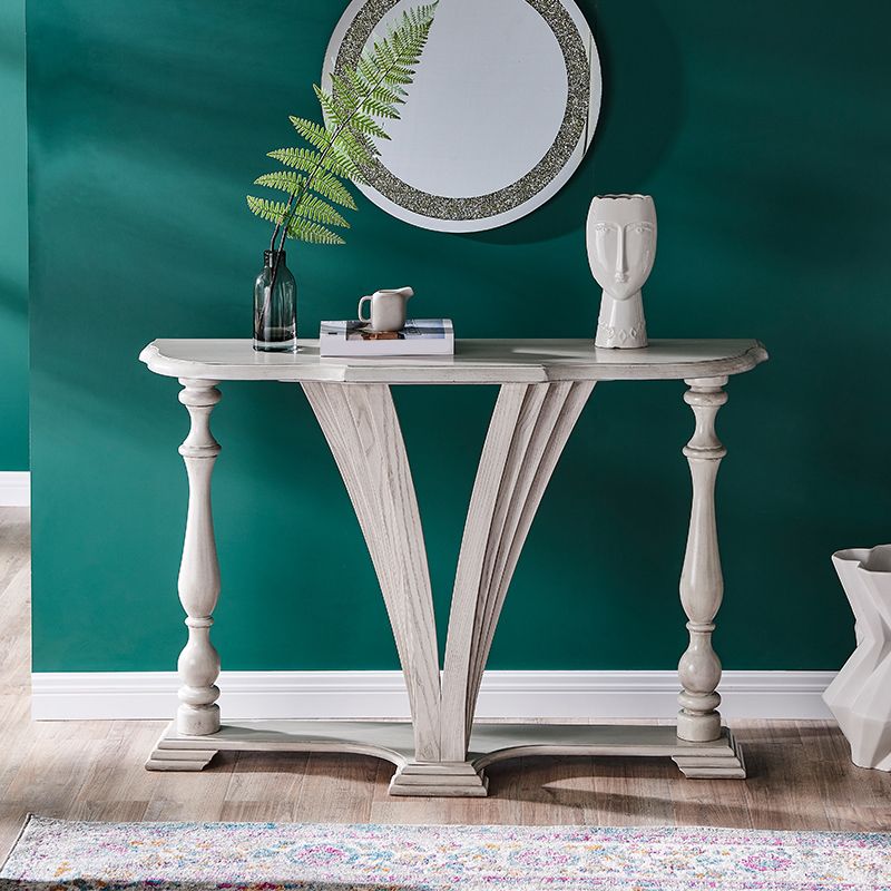 Victorian Rubber Wood Console Table Free Form Console Sofa Table for Hall