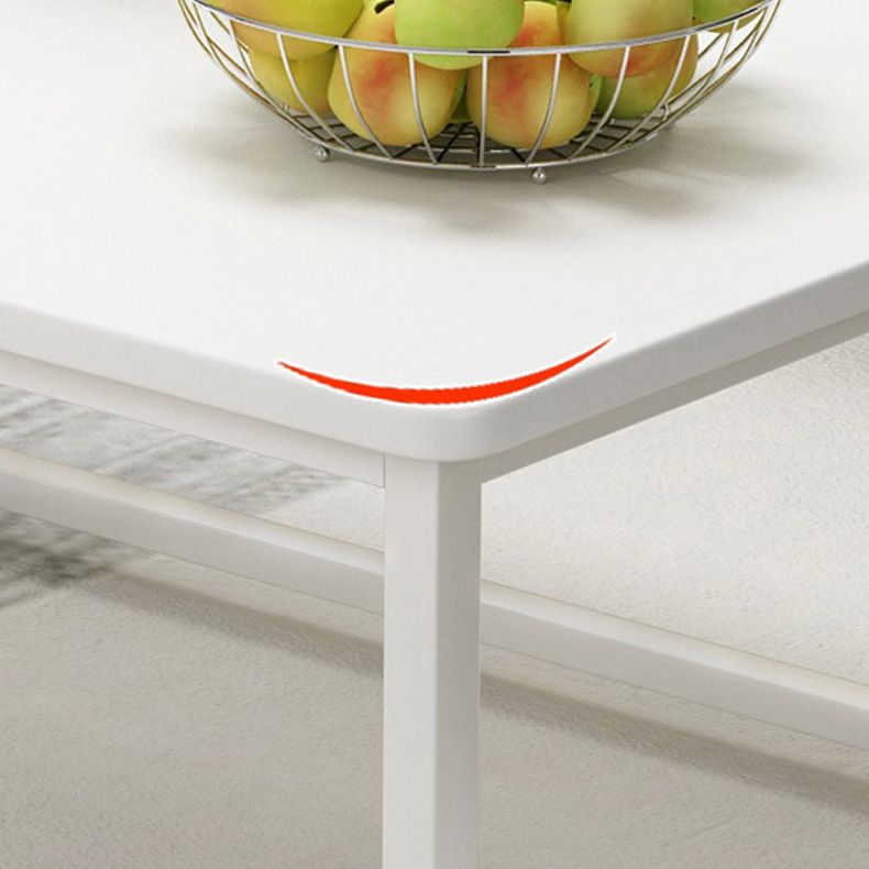 Contemporary Rectangle Coffee Table with Iron Frame Base and Wooden Top