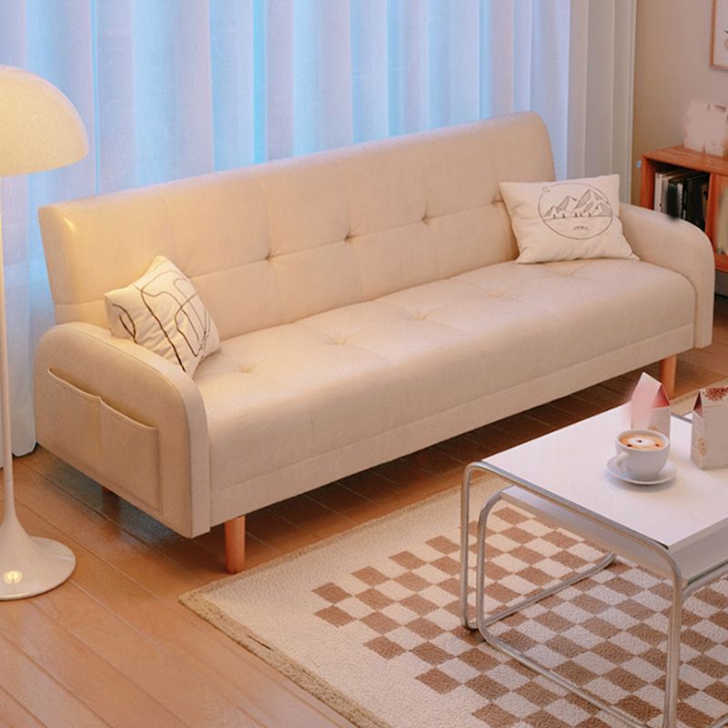 Modern Faux Leather Loose Back Seating Hair Pin Legs Sofa for Apartment