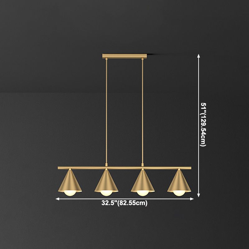 Cone Island Lights Contemporary Metal Island Plafond Light in Gold