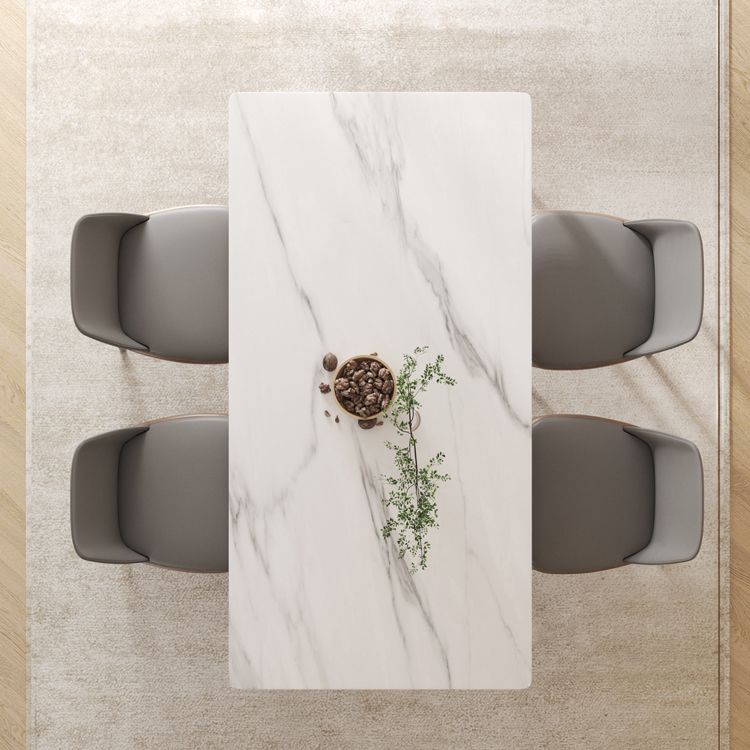 Modern 1/4/5/6/7 Pieces Dining Set Sintered Stone Dining Table Set with Wood Legs for Home