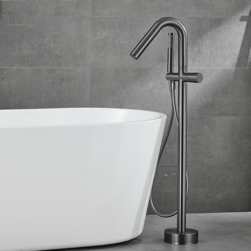 Floor Mounted Metal Freestanding Tub Filler Hand Shower Freestanding Faucet