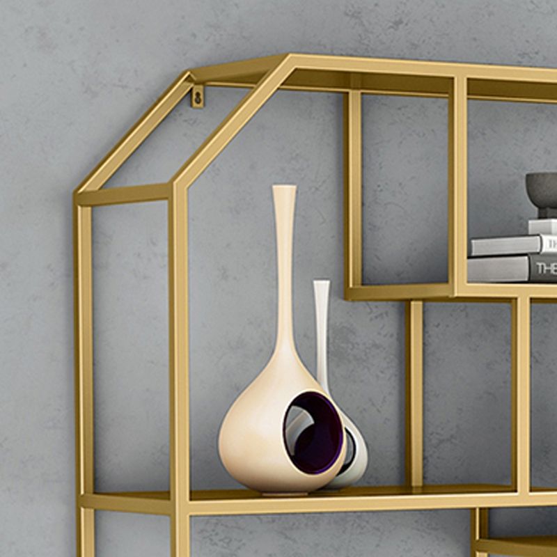 Iron Contemporary Wall Unit Bookshelf 4/5/6-Shelf Closed Back Bookshelf