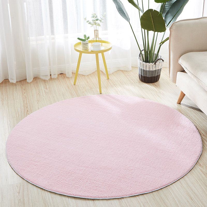 Minimalism Living Room Area Rug Multi-Colored Plain Rug Polyester Non-Slip Backing Machine Washable Stain Resistant Carpet