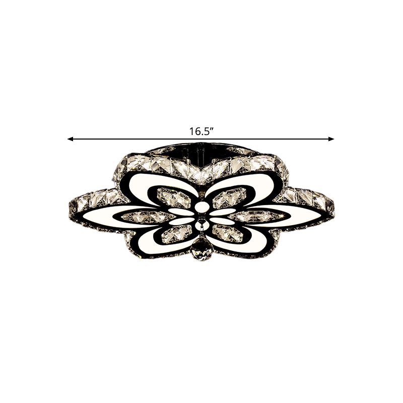 LED FLORAL SEMI FLUSH MONTO MODERNO Clear/Amber Cortes cuadrados CRISTALES ILUMINACIÓN PARA DORMITORIO