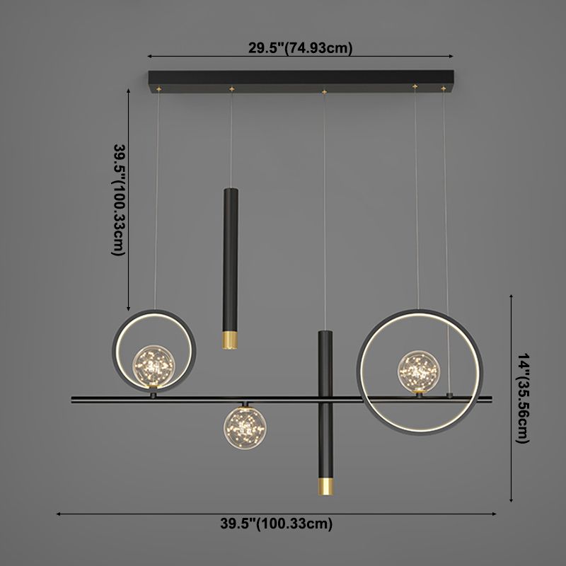 Nordic Characteristic Simple Modern Light Luxury Style LED Island Chandelier Light for Dining Room
