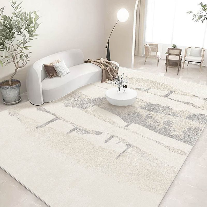 Light Brown Modern Carpet Graphic Polyester Carpet Tear Resistant Carpet for Living Room