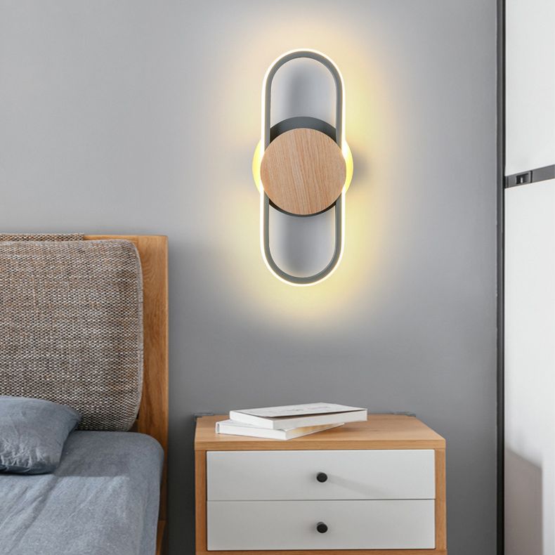 Oval Wall Light Fixtures Modern Minimalist Style Acrylic Sconces