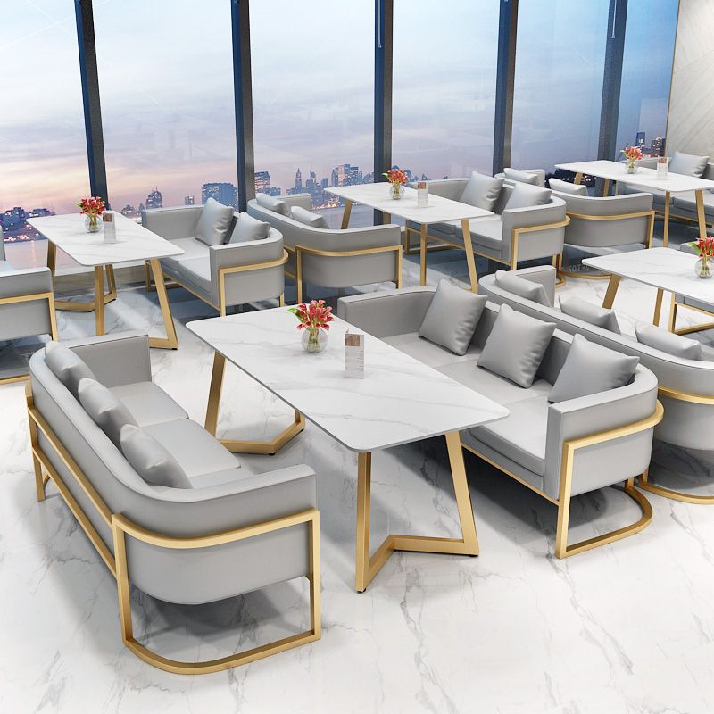 Traditional Luxury Style Dining Table White Sintered Stone Table for Dining Room