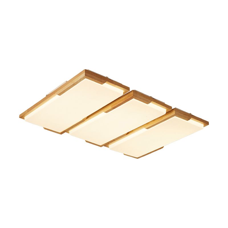 Plafonnier LED moderne en bois, luminaire de plafond encastré pour le salon