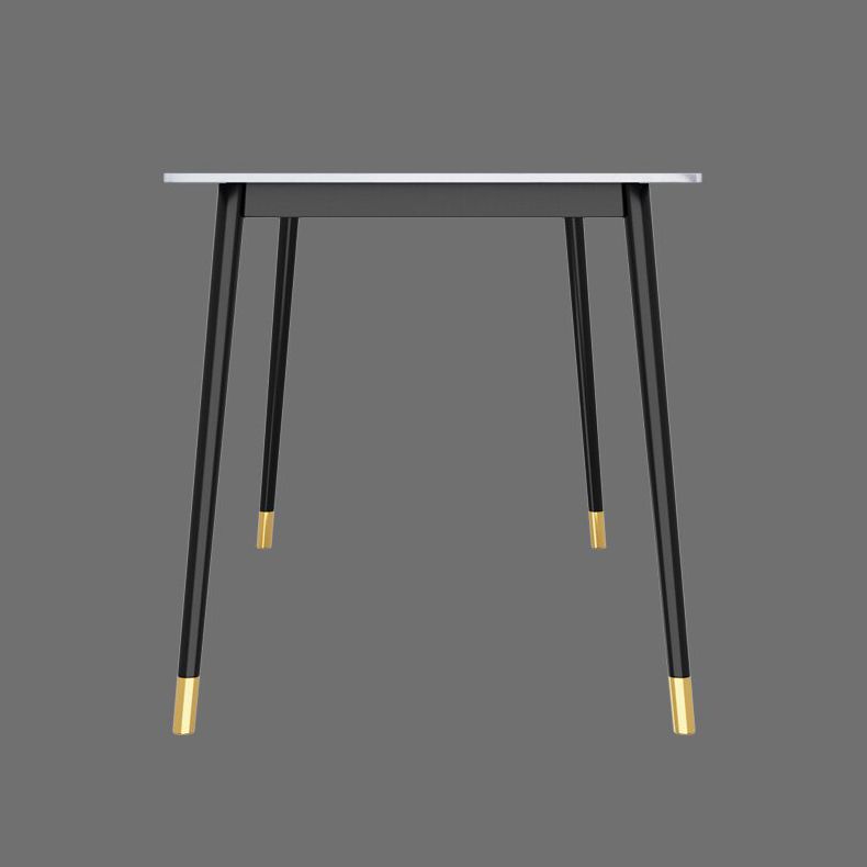 Sintered Stone Dining Table Traditional Luxury White Table with 4 Legs