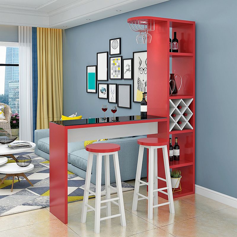 Contemporary Glass Top Rectangle Bar Table for Kitchen Dining Room