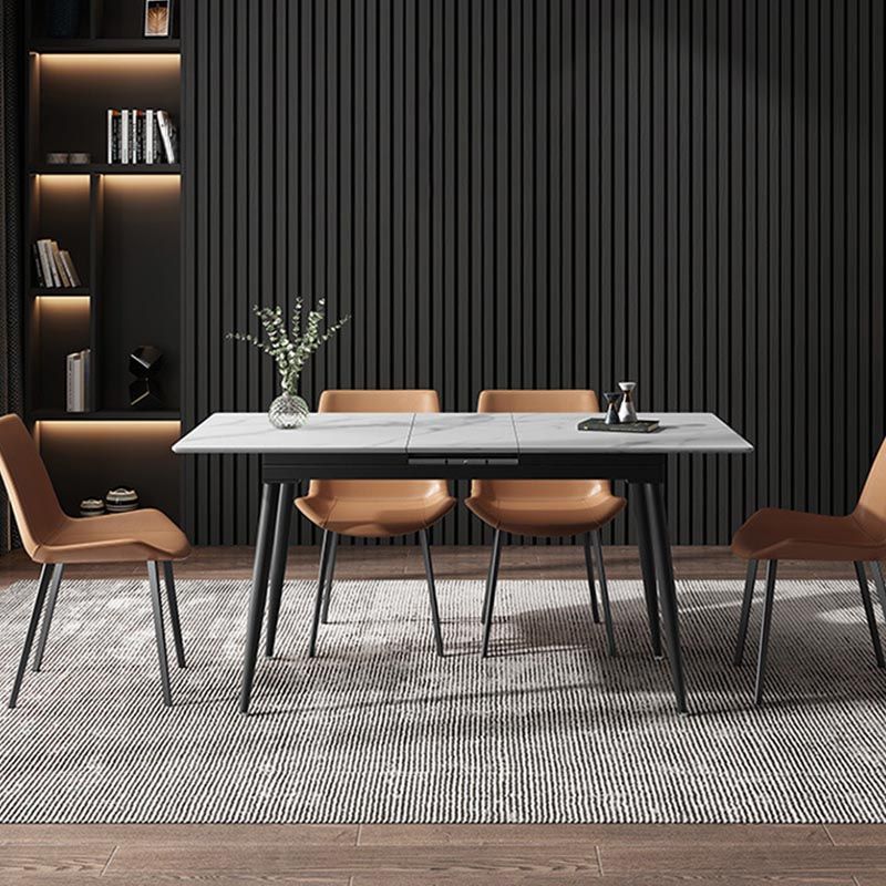 Rectangular Sintered Stone Dining Table Modern Furniture with 4 Legs for Home