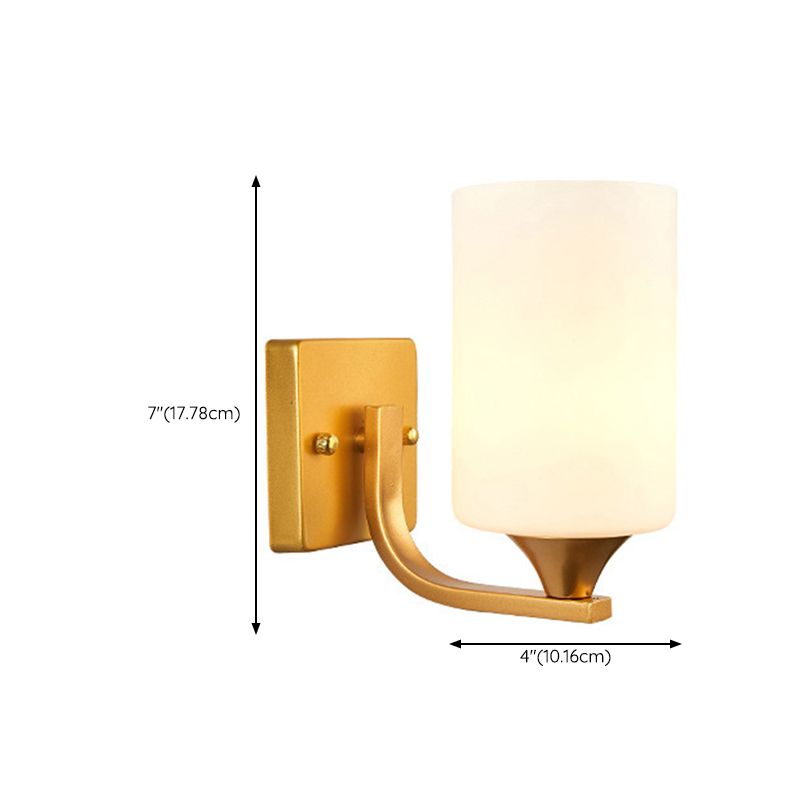 Modern Vanity Lighting Metal Wall Light Fixture in Gold for Bathroom