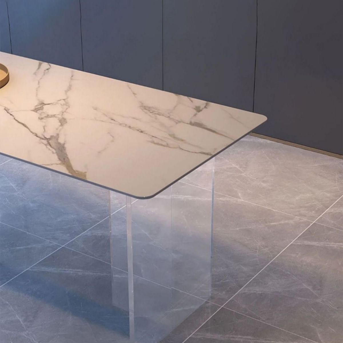 Contemporary 1/2/7 Pieces Furniture Acrylic Dining Room Table with Chairs for Kitchen