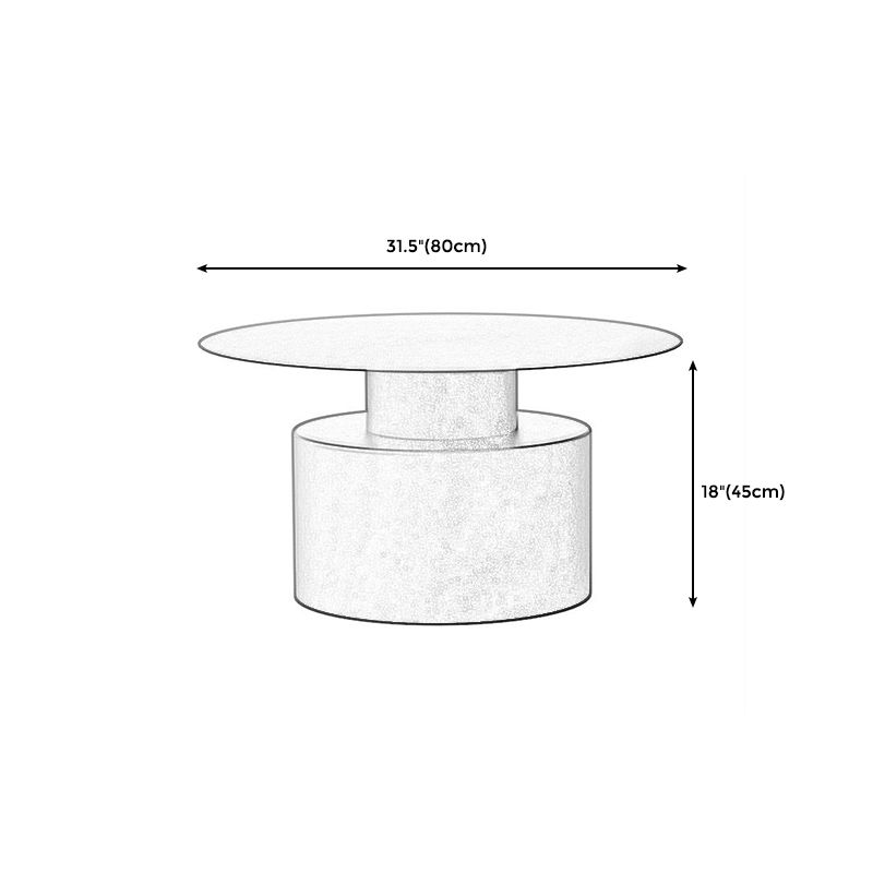 Black/White Pedestal Coffee Table Metal Round Cocktail Table