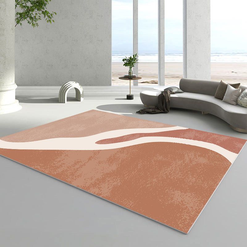 Alfombra nórdica marrón oscuro pieza de color poliéster alfombra de alfombra interior resistente para manchas para sala de estar