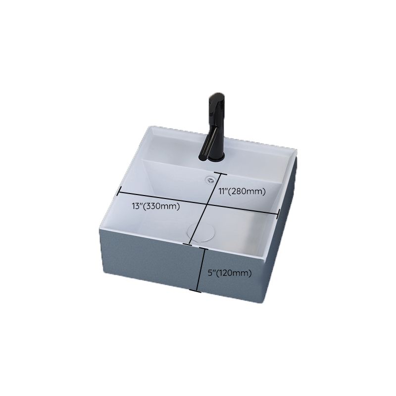 Modern Style Trough Bathroom Sink Rectangle Ceramic Trough Bathroom Sink