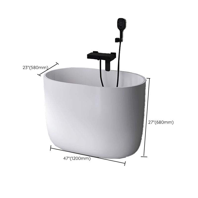 Modern Style Freestanding Bath Tub Acrylic Oval Bathtub in White