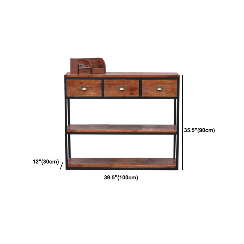 Contemporary Metal and Wood Book Shelf Open Home Shelf Bookcase with Shelves