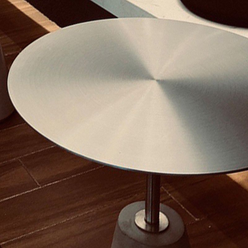 Round Stainless Steel Coffee Table Pedestal 1 Single Cocktail Table