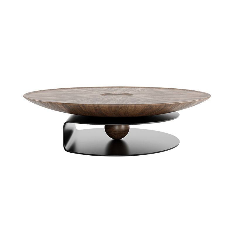 Modern Round Slate 4 Legs Coffee Table Marble Champagne Cocktail Table