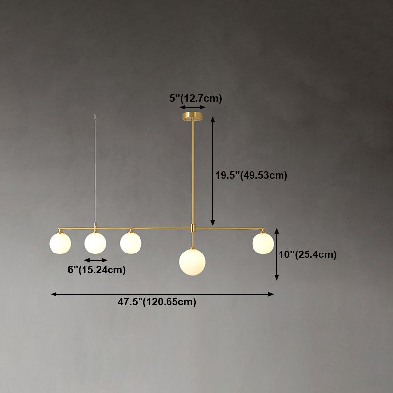 Postmoderne Insel Light Multi-Head-Anhänger Licht mit Glasschatten für Esstisch