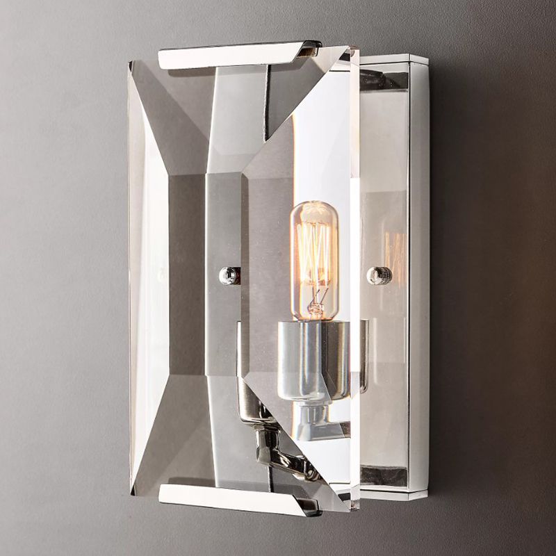 Crystal Bath Sconce 1 / 3 - Light Bathroom Vanity Lighting with Clear Shade