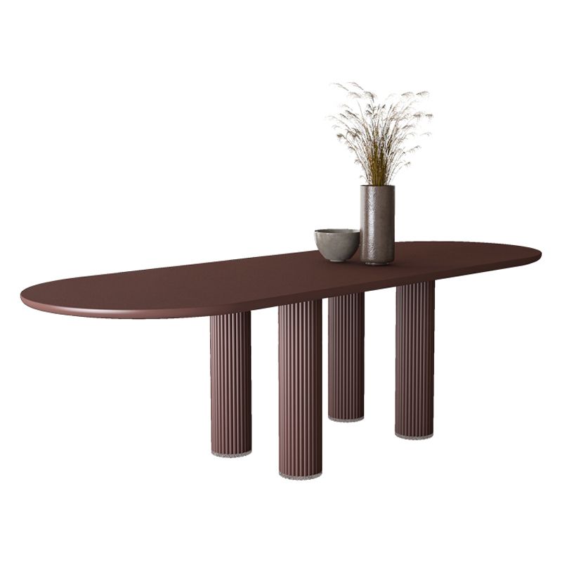 Modern Oval Dining Table Tripod Base Kitchen Dining Table with Solid Wood