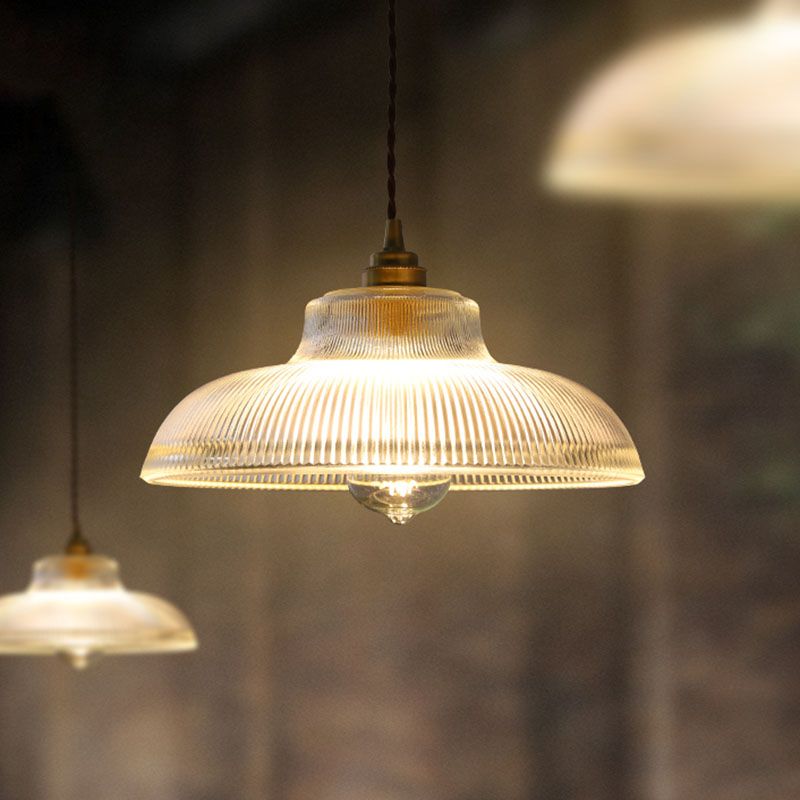 Prismatic Glass Vintage Hanging Pendant Light 1-Light Drop Pendant for Dining Room