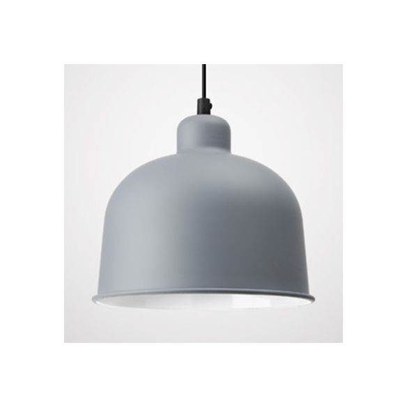 Bowl Shade Hanging Light Single Head Macaron Style Aluminum Pendant Lamp for Restaurant