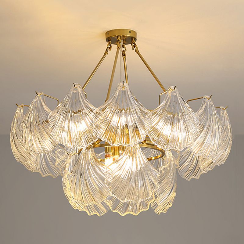Light Luxury Style Pendant Chandelier Light Glass Chandelier for Living Room