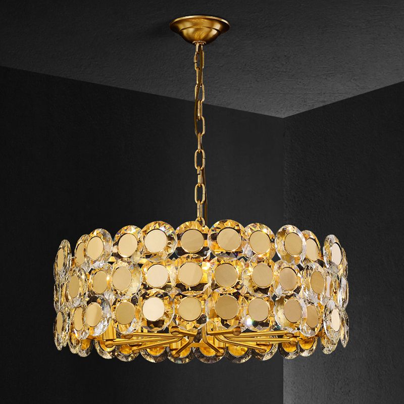 Postmoderne Multi -Head -Kronleuchterleuchten goldener Metallhängekronleuchter für Cafe